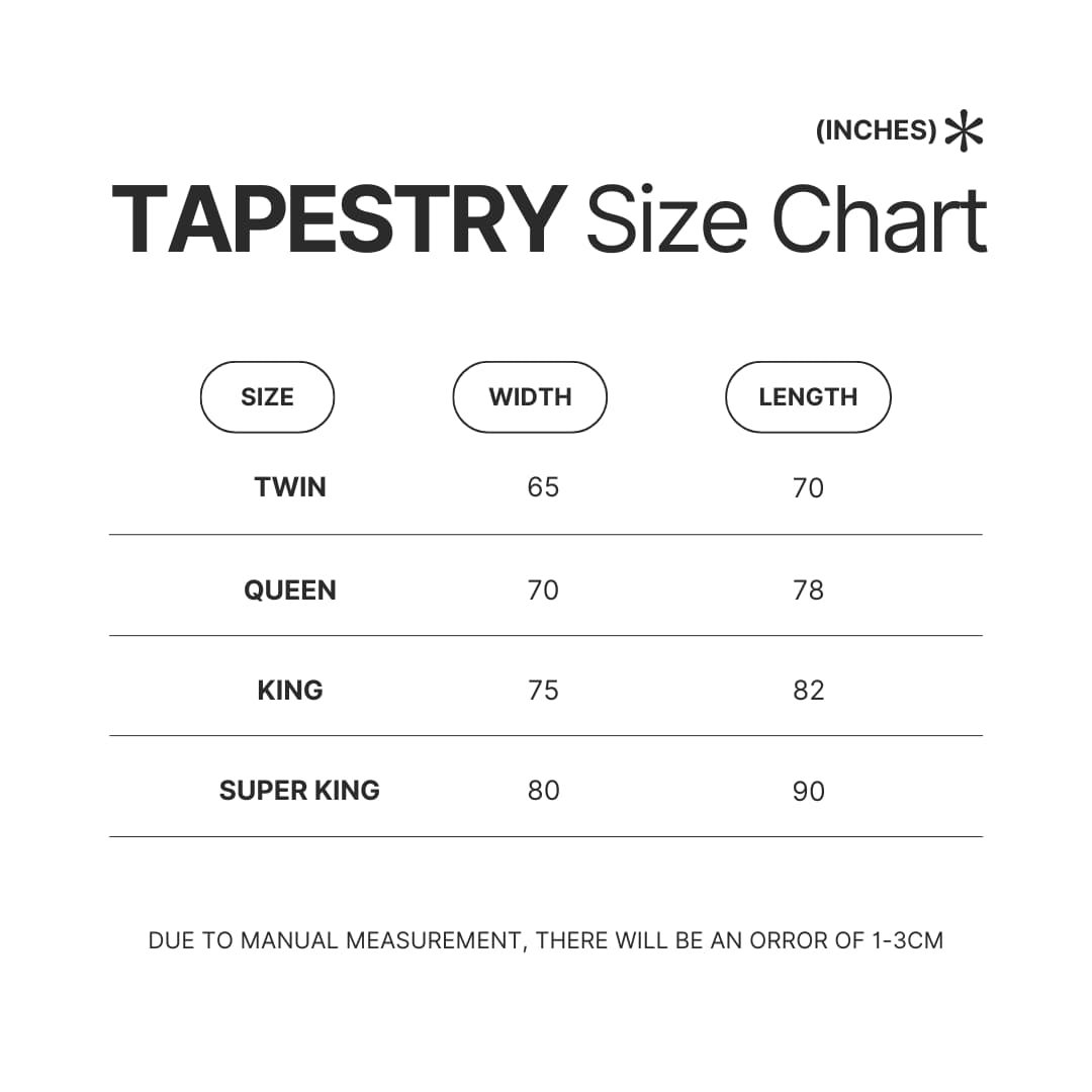 Tapestry Size Chart - Banana Fish Store