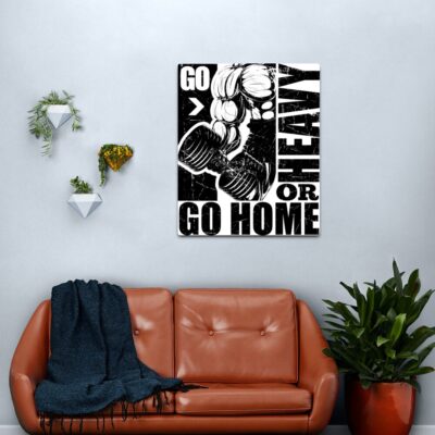 Go Heavy Or Go Home Gym Fitness Canvas Print Official Fitness Merch