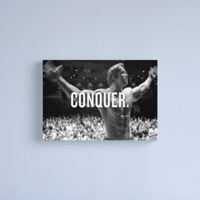 Arnold Schwarzenegger "Conquer" Motivational Fitness Canvas Print Official Fitness Merch