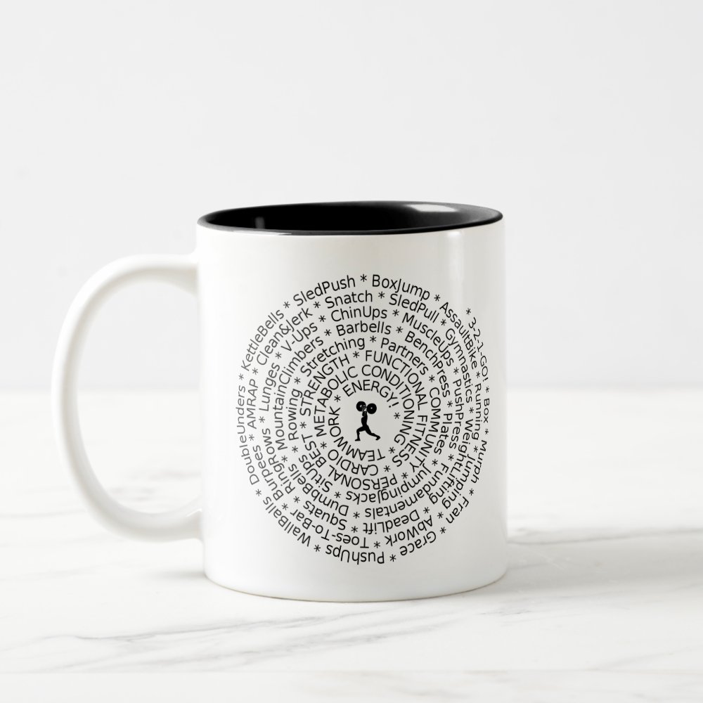 love to workout crossfit inspired design two tone coffee mug - Fitness Gifts Store