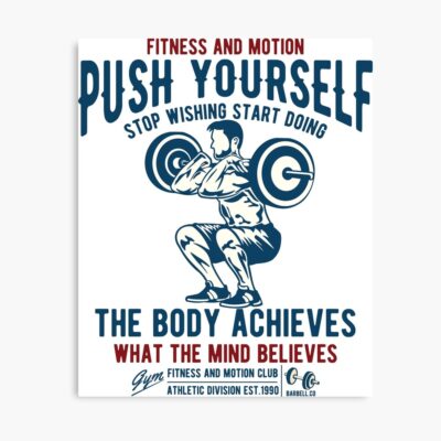 Push Yourself Fitness Poster Official Fitness Merch