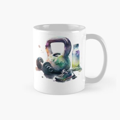 Cross Fitness Kettlebell Water Bottle Watercolor Running Mug Official Fitness Merch