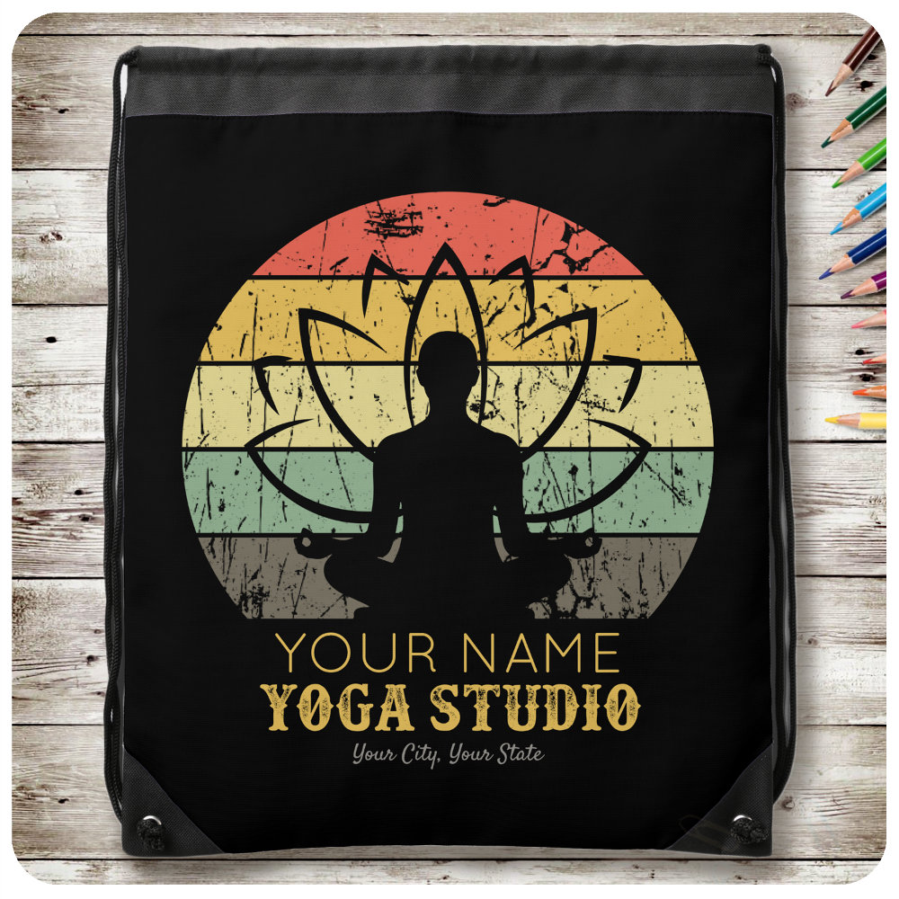 personalized yoga studio fitness instructor guru drawstring bag - Fitness Gifts Store