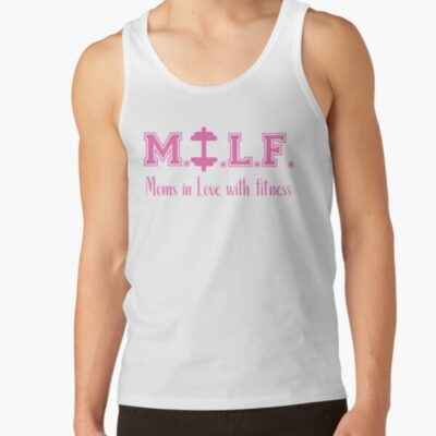 Milf M.I.L.F Moms In Love With Fitness Weights Work Out Shirt Tank Top Official Fitness Merch