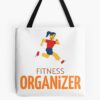 Fitness Organizer, Workout Plan Fitness Plan Tote Bag Official Fitness Merch