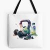 Cross Fitness Kettlebell Water Bottle Watercolor Running Tote Bag Official Fitness Merch