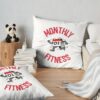 Monthly Fitness, Fitness Instructor Throw Pillow Official Fitness Merch