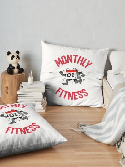 Monthly Fitness, Fitness Instructor Throw Pillow Official Fitness Merch