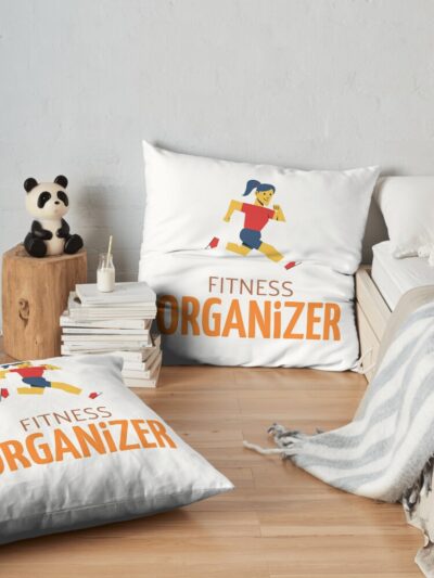 Fitness Organizer, Workout Plan Fitness Plan Throw Pillow Official Fitness Merch