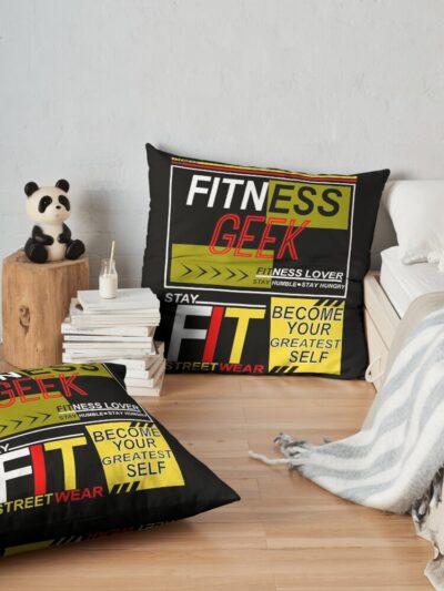 Fitness Geek Throw Pillow Official Fitness Merch