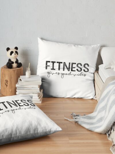 Fitness Gives Good Vibes Throw Pillow Official Fitness Merch