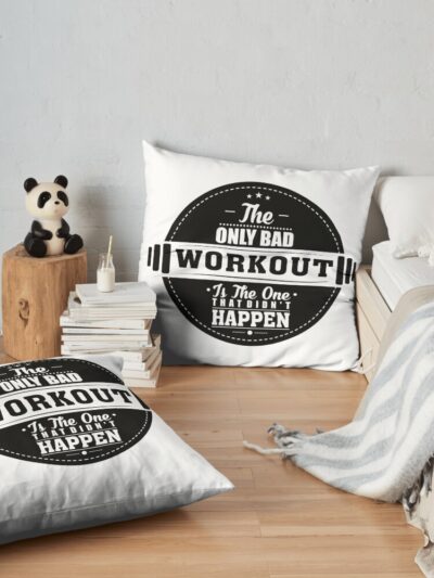 Bad Workout Gym Fitness Quote Throw Pillow Official Fitness Merch