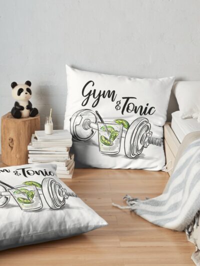 Gym & Tonic Throw Pillow Official Fitness Merch