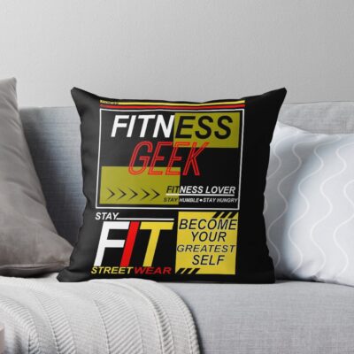 Fitness Geek Throw Pillow Official Fitness Merch