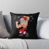 Fitness Santa Christmas Gym Throw Pillow Official Fitness Merch