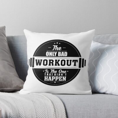 Bad Workout Gym Fitness Quote Throw Pillow Official Fitness Merch