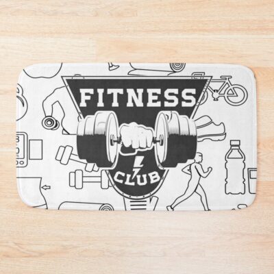 Fitness Center | Fitness Club Bath Mat Official Fitness Merch