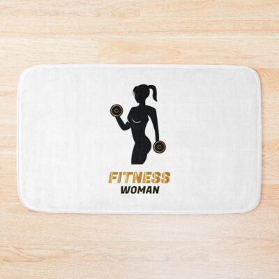 Fitness Woman Design Bath Mat Official Fitness Merch