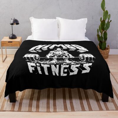 Himbo Fitness Gym Fitness Bodybuilding Motivation Throw Blanket Official Fitness Merch