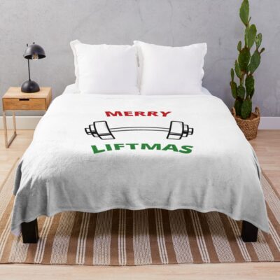 Merry Liftmas - Fitness Christmas Sweater Throw Blanket Official Fitness Merch