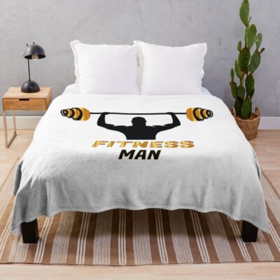 Fitness Man Design Throw Blanket Official Fitness Merch