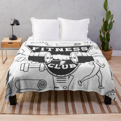 Fitness Center | Fitness Club Throw Blanket Official Fitness Merch