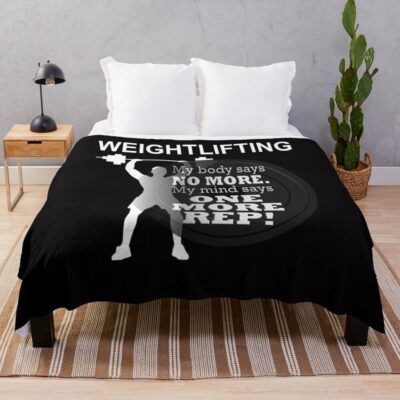 Weightlifting One More Rep Tshirt Free Weights Weight Plates Bodybuilding Fitness Tshirt Throw Blanket Official Fitness Merch