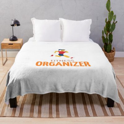 Fitness Organizer, Workout Plan Fitness Plan Throw Blanket Official Fitness Merch