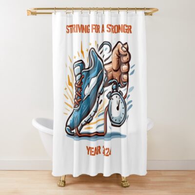 2024 Active Lifestyle Classic | Fitness Goals Motivation Shower Curtain Official Fitness Merch