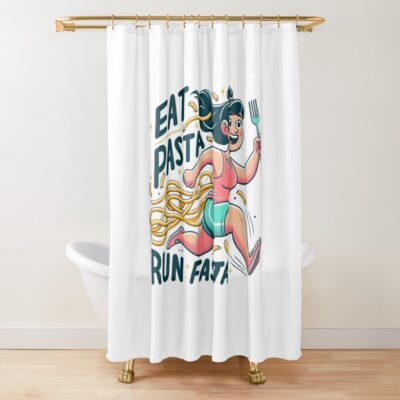 Linguine Leap Fitness Tee - Eat Pasta Run Fasta Shower Curtain Official Fitness Merch