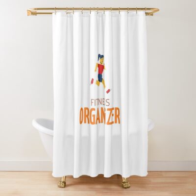 Fitness Organizer, Workout Plan Fitness Plan Shower Curtain Official Fitness Merch