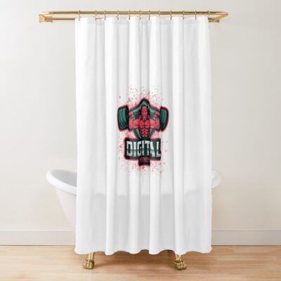 Digital Fitness, Love Fitness Shower Curtain Official Fitness Merch