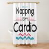 Napping Is My Cardio - Funny Lazy Fitness (Dark Design) Shower Curtain Official Fitness Merch